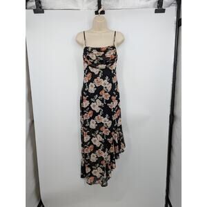 Black Floral 90s Y2K Babydoll Waterfall Hem Whisigoth Dark Romantic Fairy Dainty